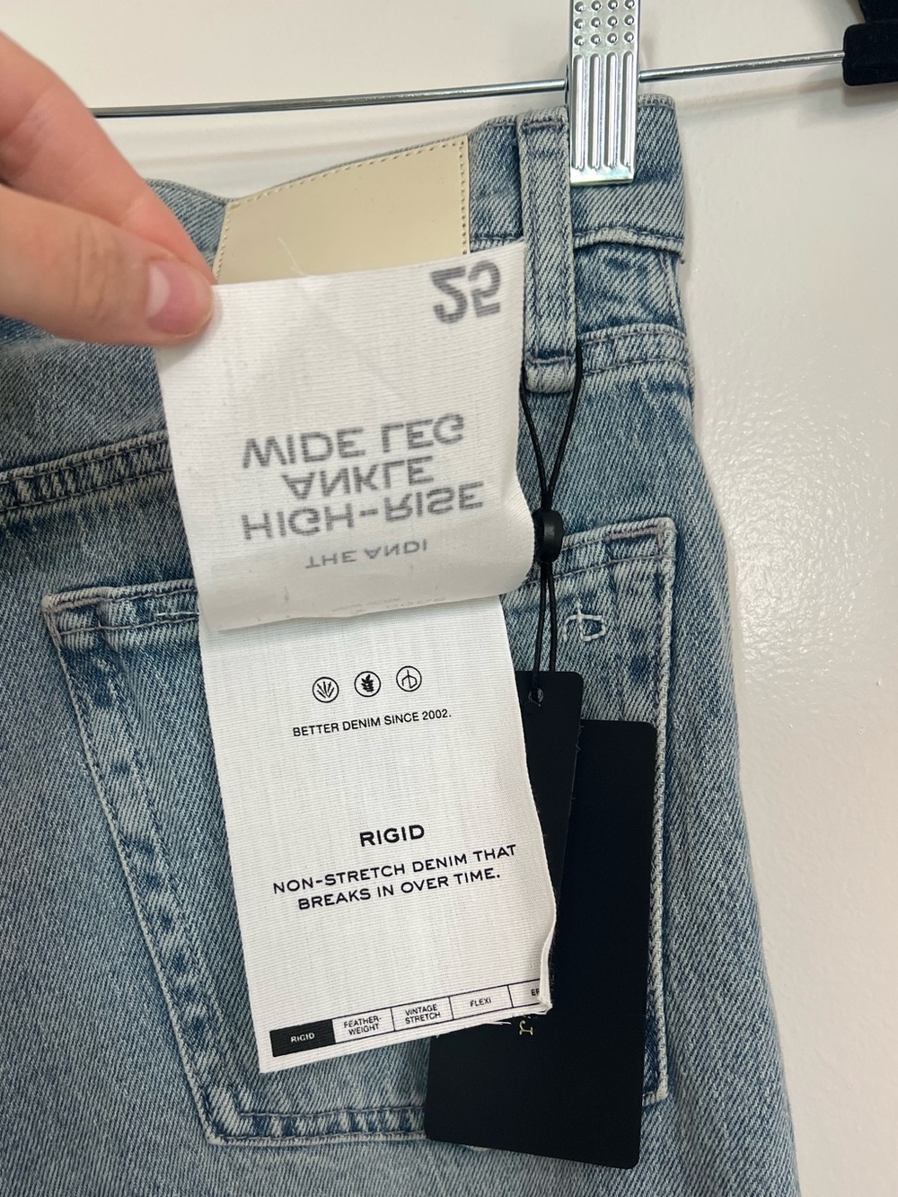 NWT Rag & Bone Andi High-Rise Raw Cuffed Wide-Leg Jeans in Bloomfield Size 25 - Picture 8 of 10